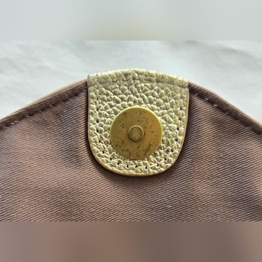 J.Crew Gold Pebble Grain Leather Flap Envelope Clutch - Picture 7 of 10